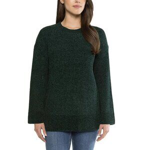 Matty M Women's M Chenille Crew Neck Sweater Womens Dark Green Soft Knit L1204